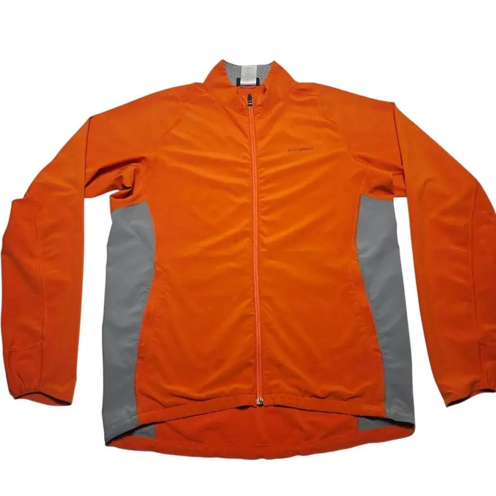 Patagonia Jacket Men's Orange Gray Full Zip Softshell Stretch Hiking Medium
